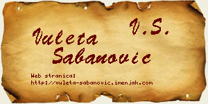 Vuleta Šabanović vizit kartica